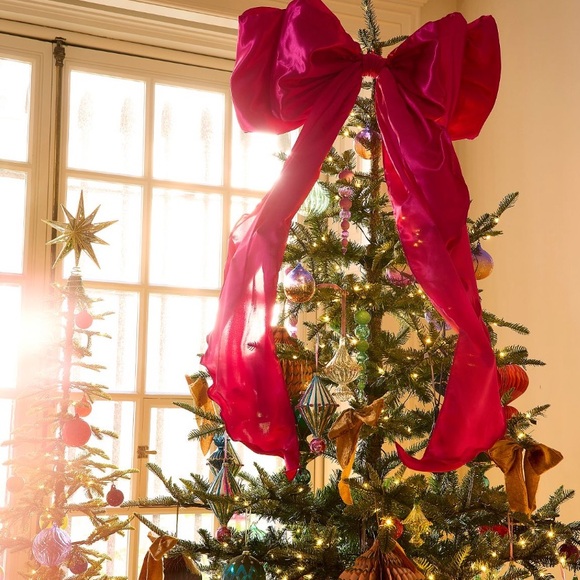 Gold Anthropologie Satin Bow Tree Topper - Picture 12 of 14